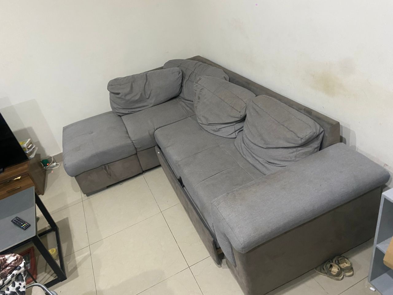 Grand fauteuil d’angle moderne, très confortable – bon état