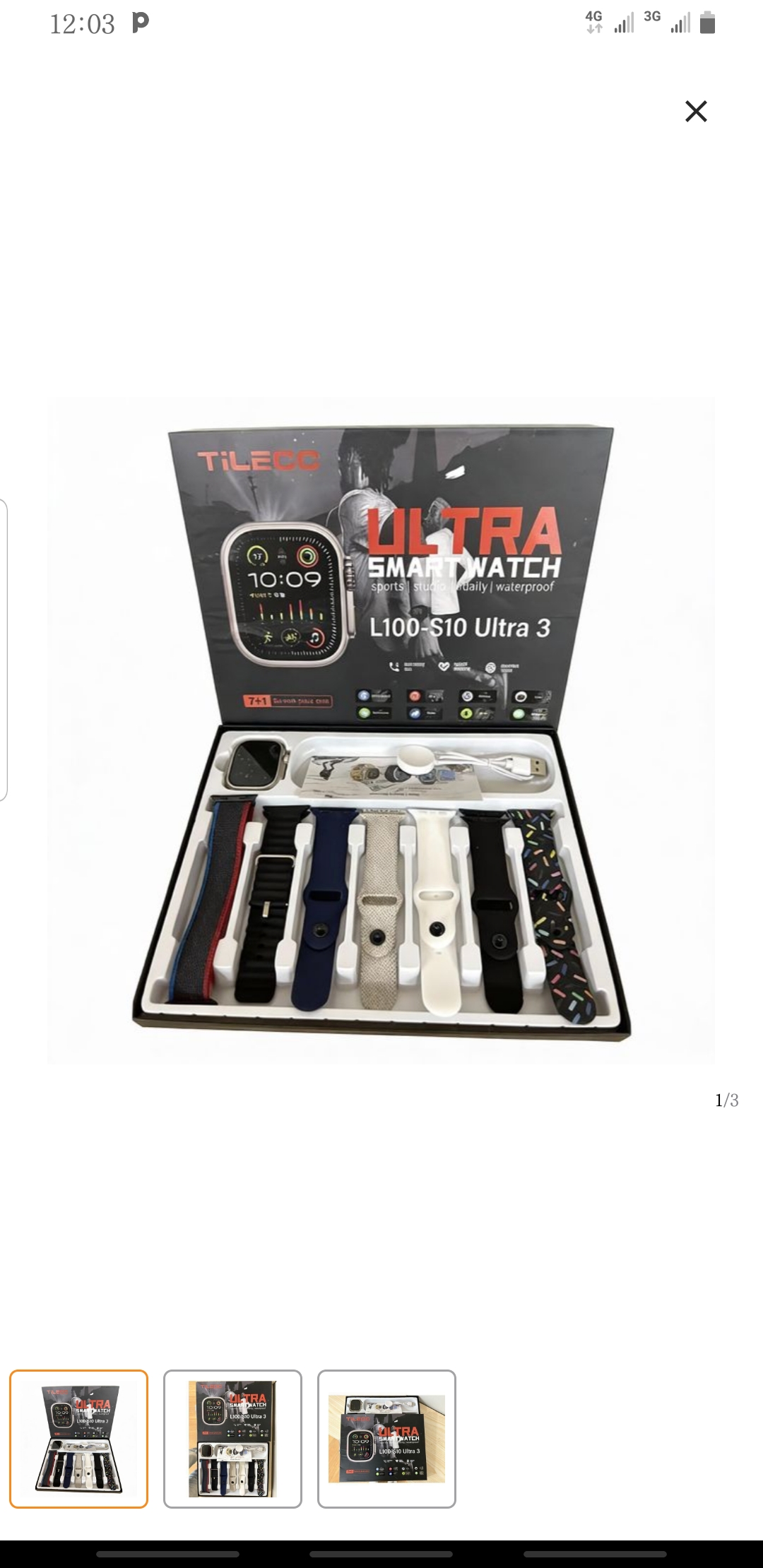 montre intelligente avec 4 bracelets