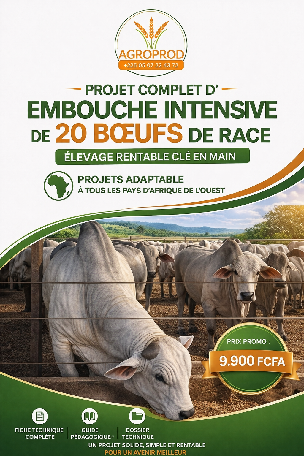 Projet clé en main d’embouche de 20 bœufs