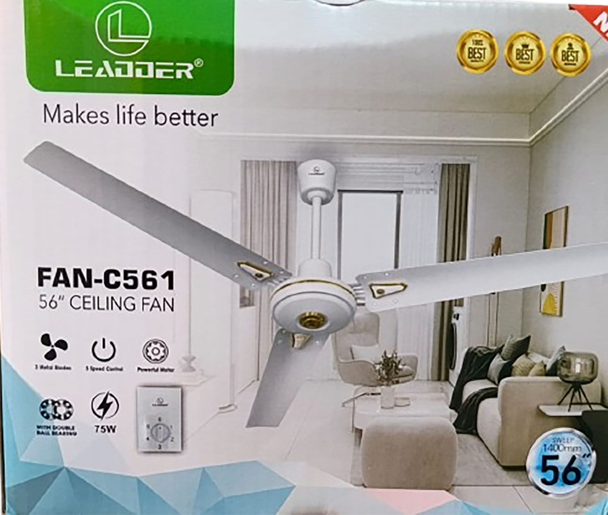 VENTILATEUR DE PLAFOND 56″ POUCES FAN-C561