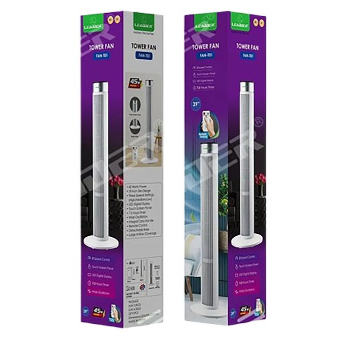 Ventilateur colonne 39″ avec télécommande – 45W