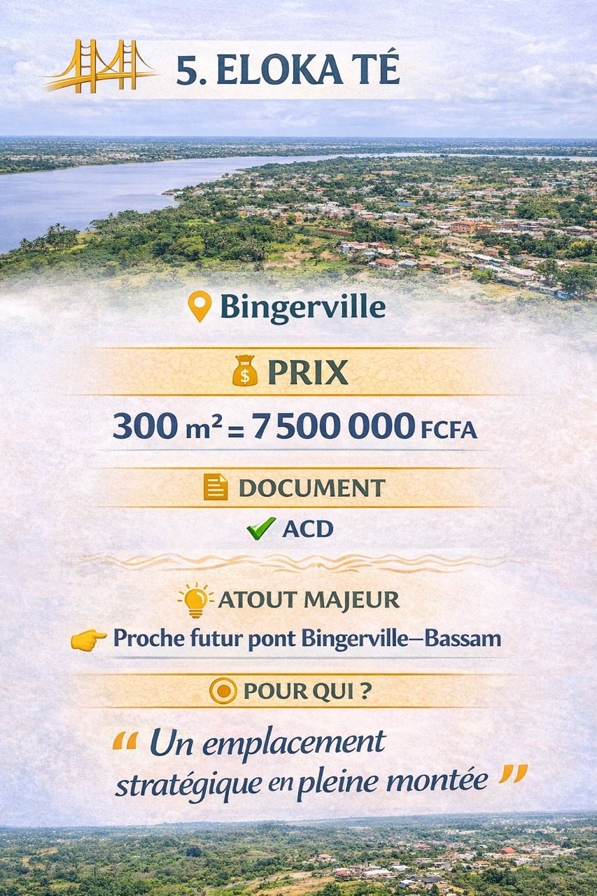 Terrain a vendre avec ACD bingerville