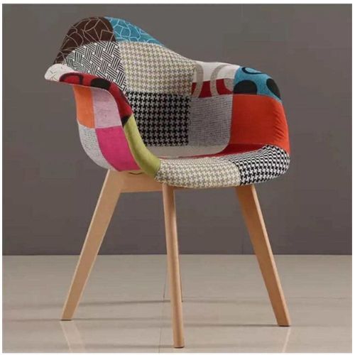 🪑 Chaise Patchwork Multicolore – Design Moderne