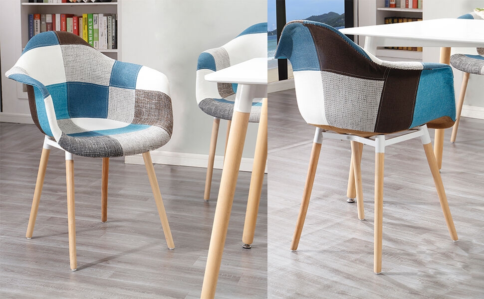 🪑 Chaise Patchwork Multicolore – Design Moderne