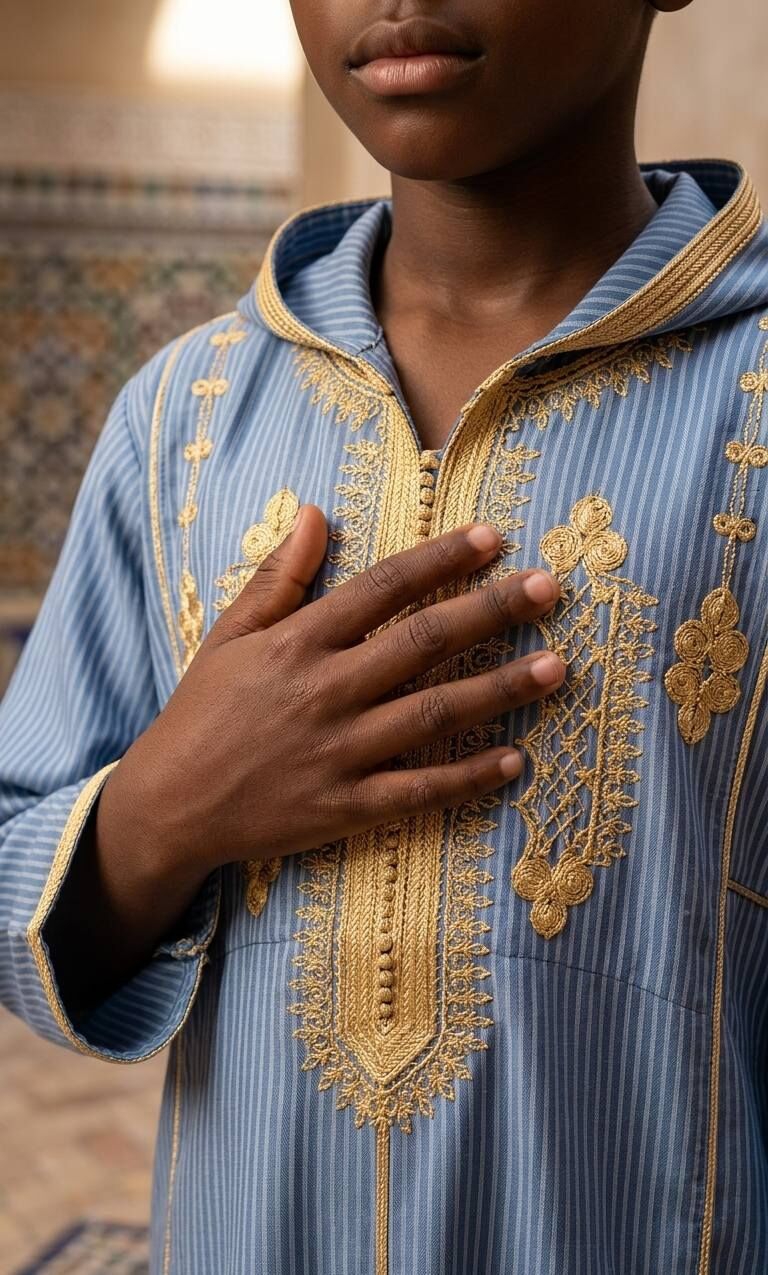 👑 Boubou Marocain Enfant – 4 à 16 ans