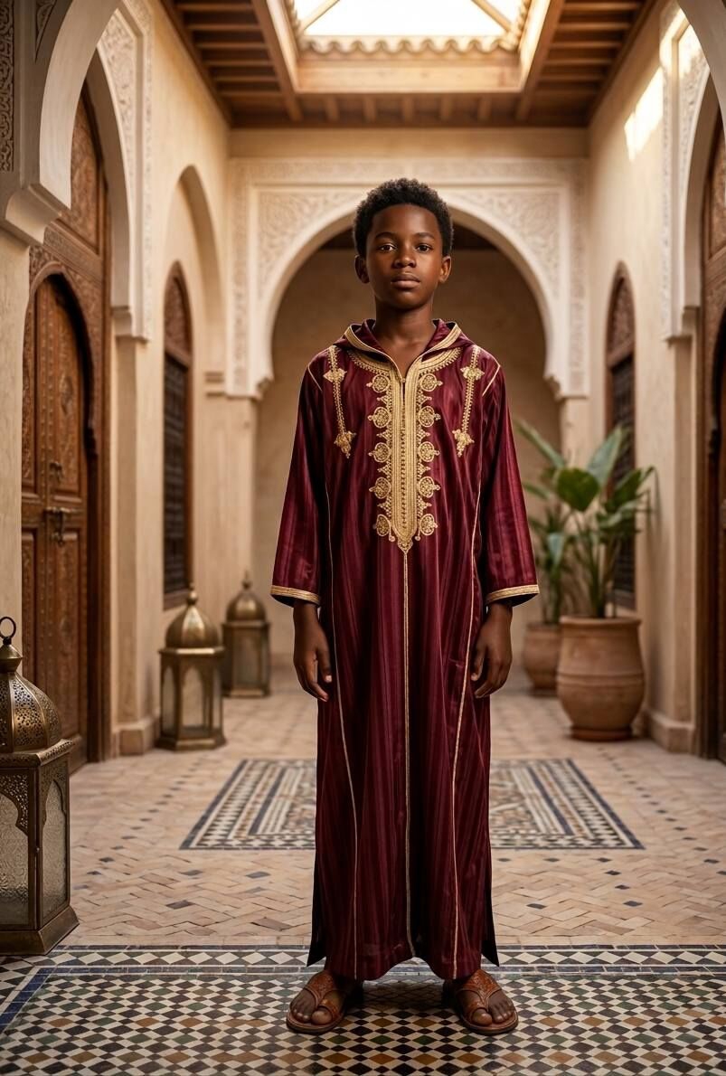 👑 Boubou Marocain Enfant – 4 à 16 ans
