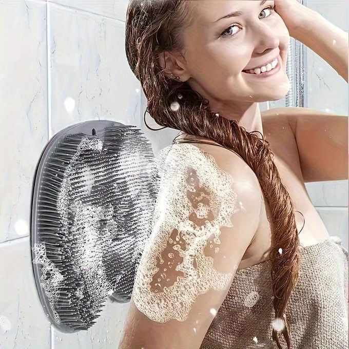 Brosse de lavage, coussin de massage en silicone antidérapant, tapis de pieds & brosse pour le dos