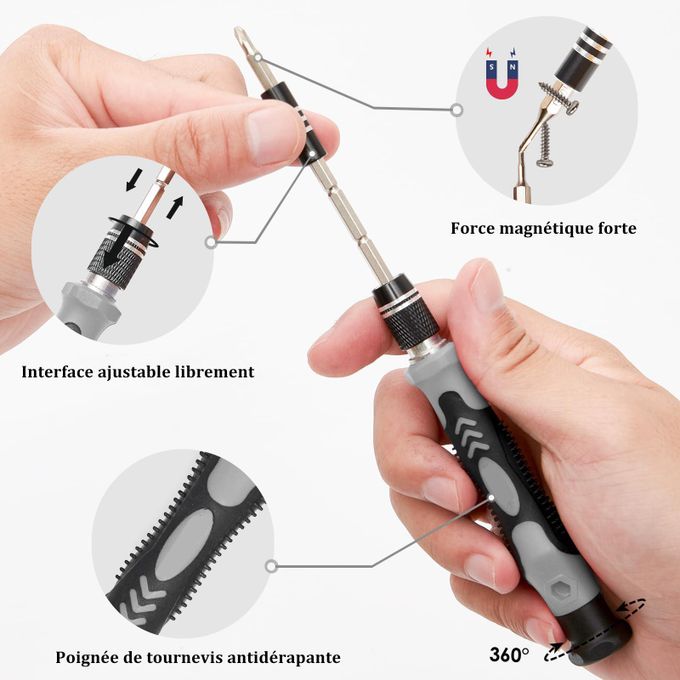 Mythco Kit De Réparation 122 En 1 – Tournevis Précision