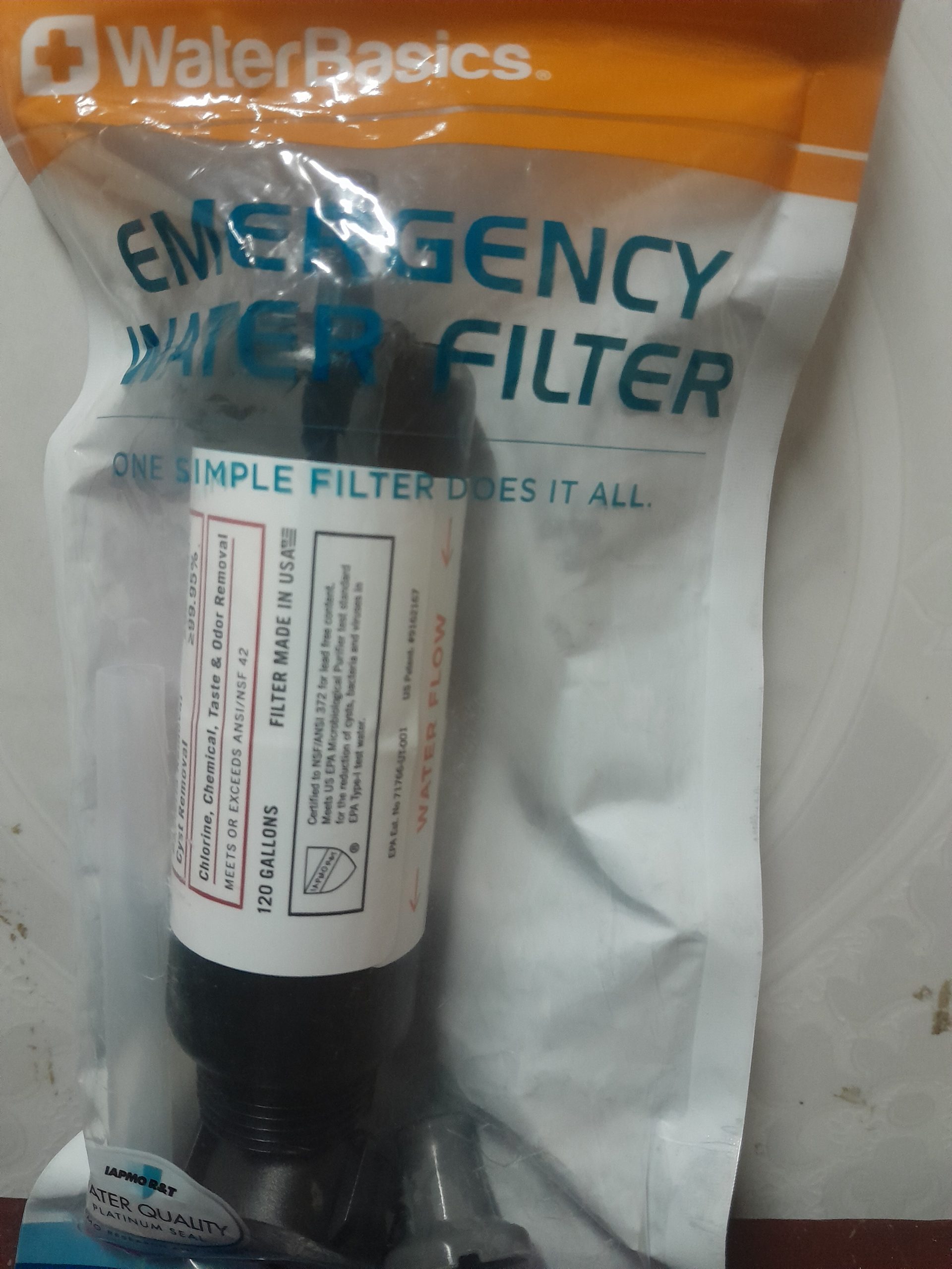 Emergency water filter