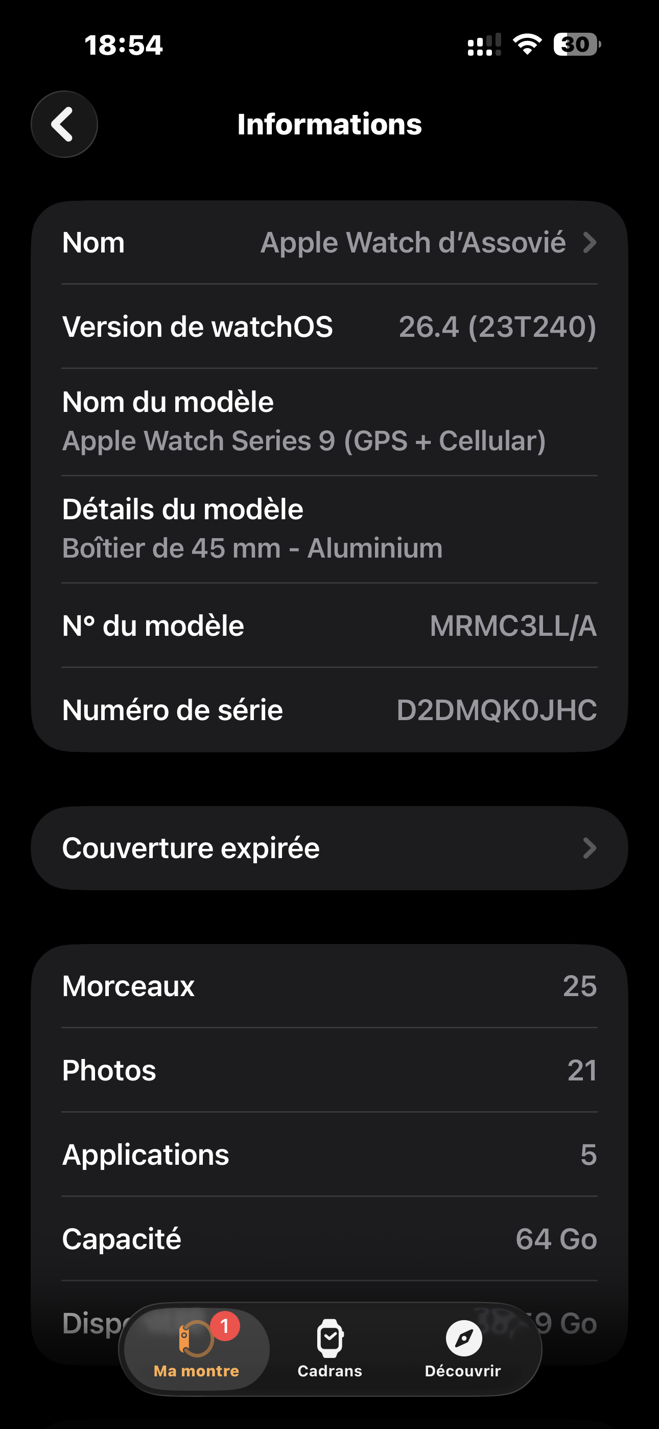 APPLE WATCH ⌚️ SÉRIE 9 – 45 mm
