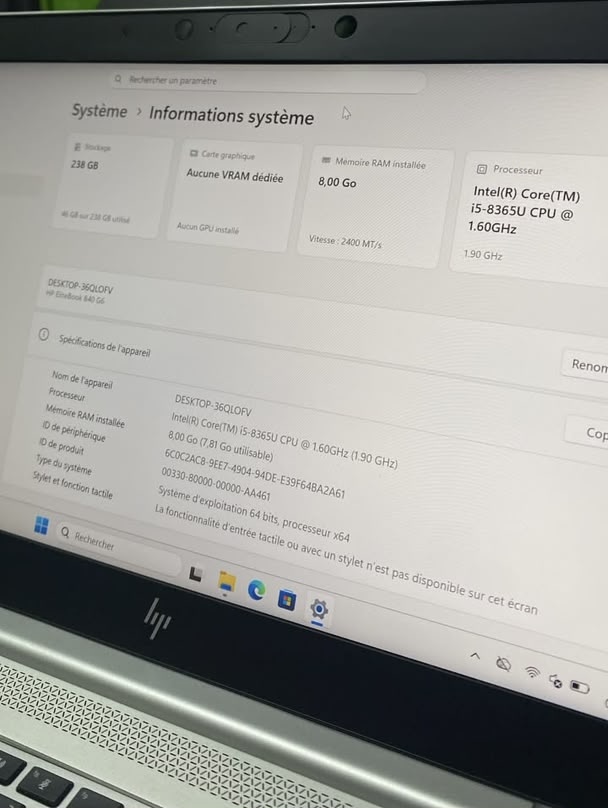 Ordinateur Hp en vente état 10/10