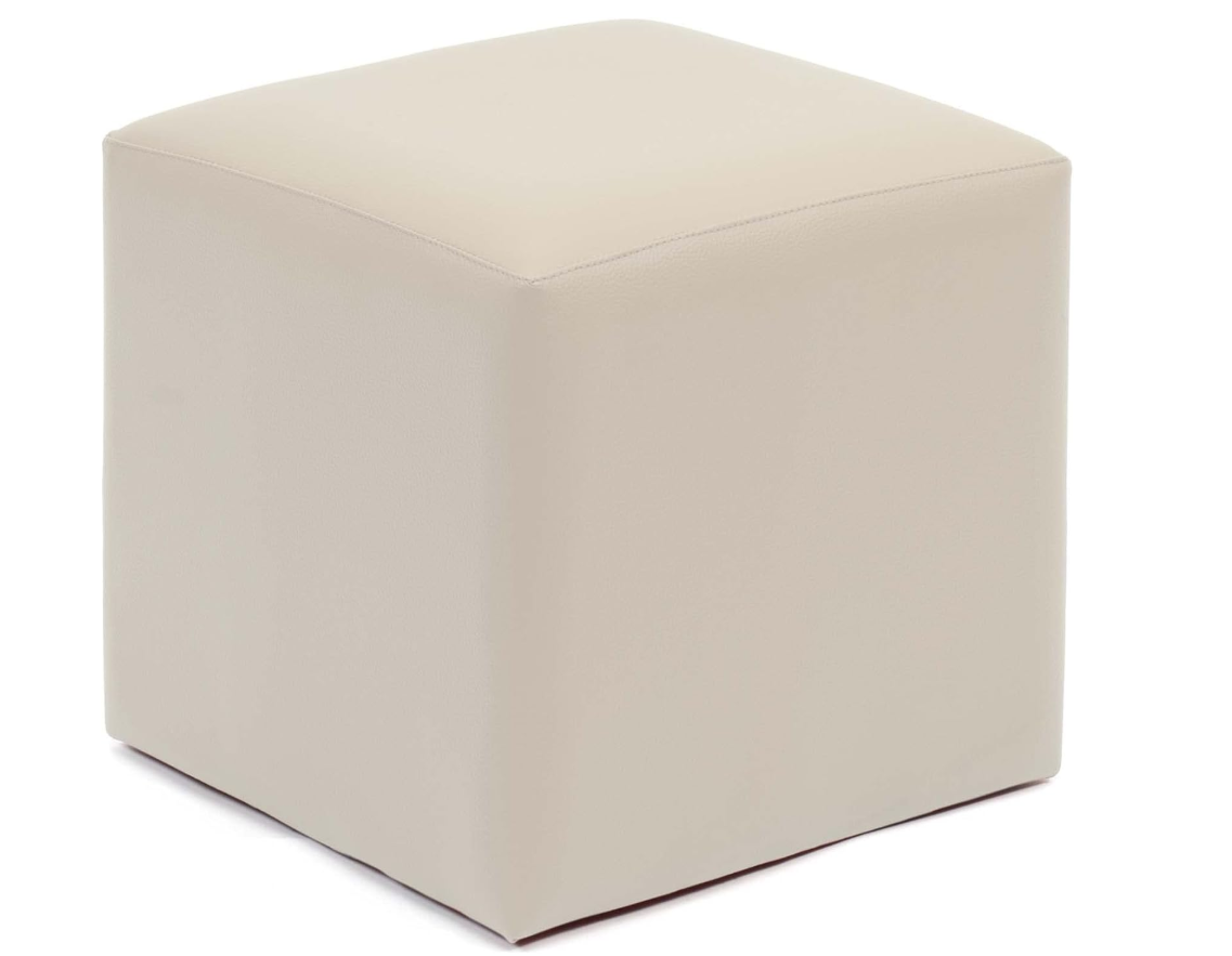 3 pouffes décoratif en simili cuire beige en trés bon