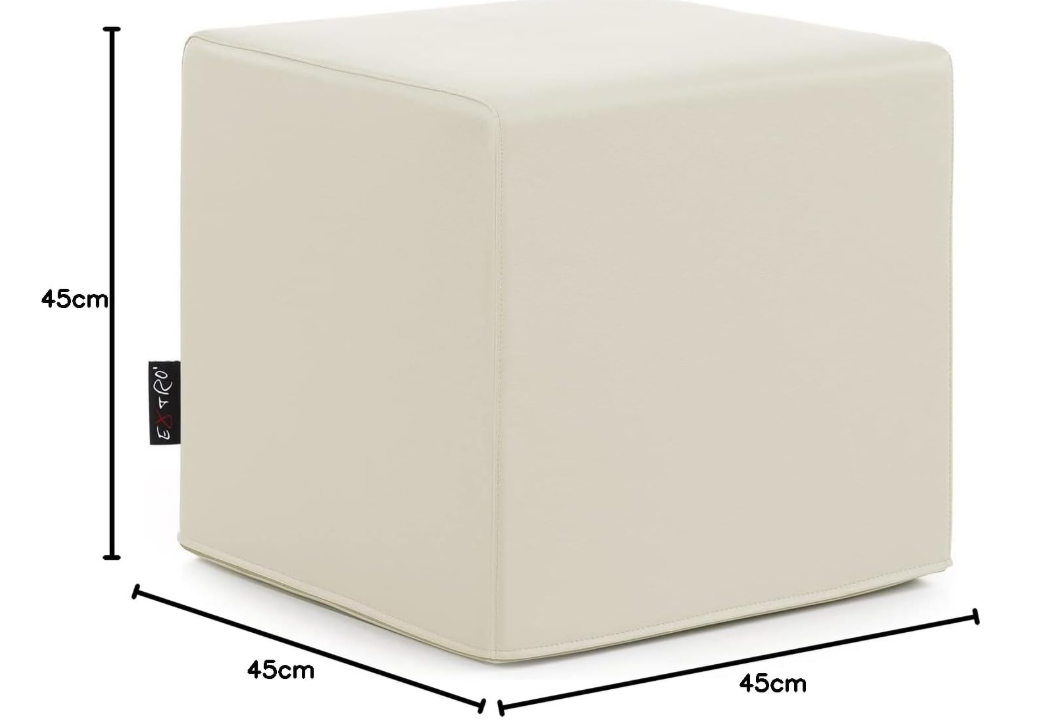 3 pouffes décoratif en simili cuire beige en trés bon