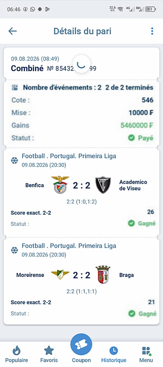 Coupon gagnant xbet