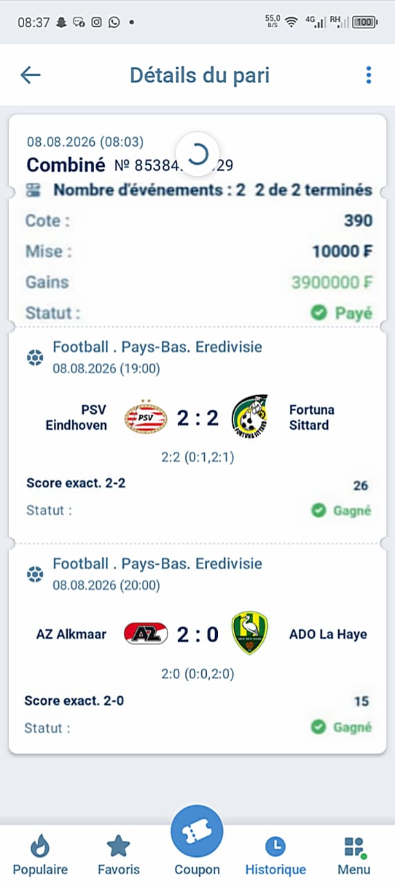 Coupon gagnant xbet