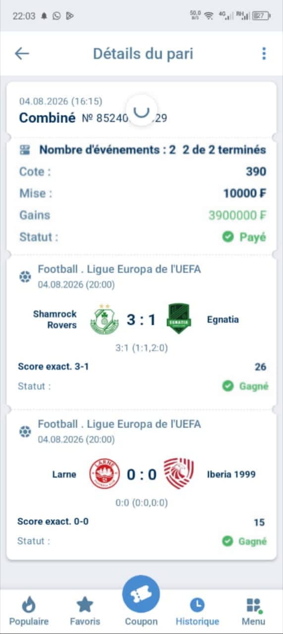 Coupon gagnant xbet