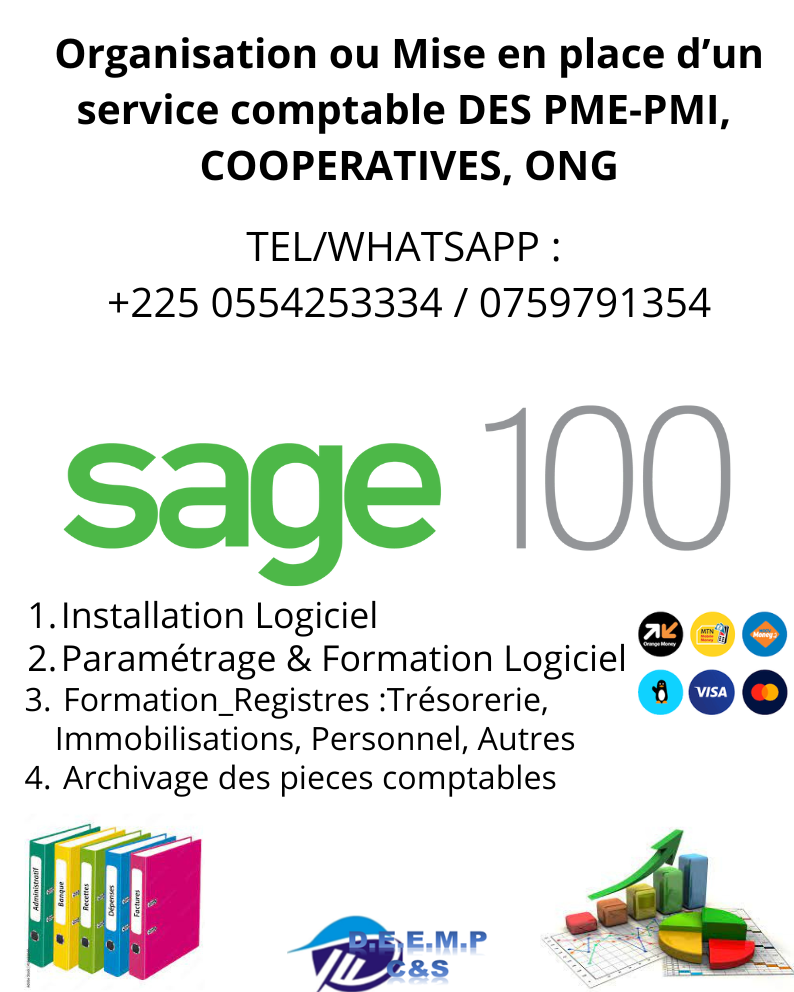 ORGANISATION COMPTABLE DES PME-PMI, ONG, PROJETS COMMUNAUTAIRES