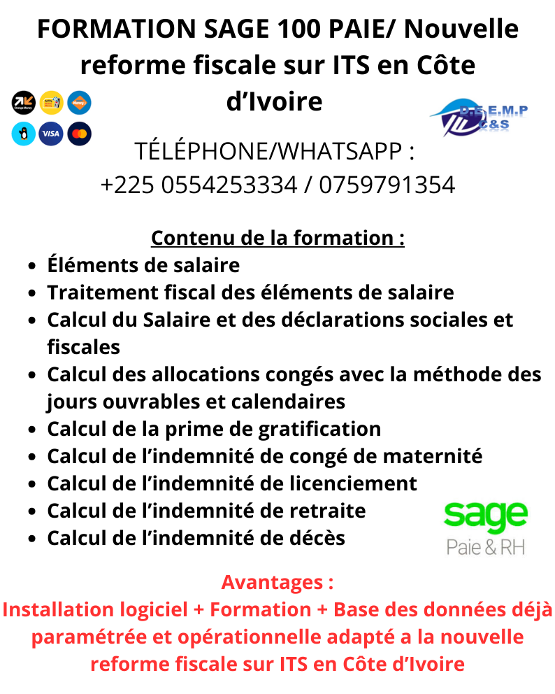 formation sage 100 PAIE, nouvelle reforme fiscale 2024